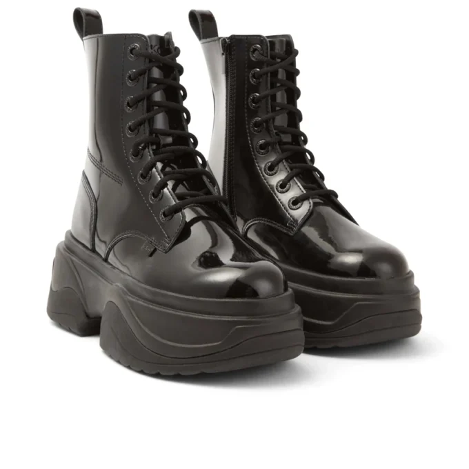 Kade Stiefel für Erwachsene, Unisex, Lackleder, Schwarz