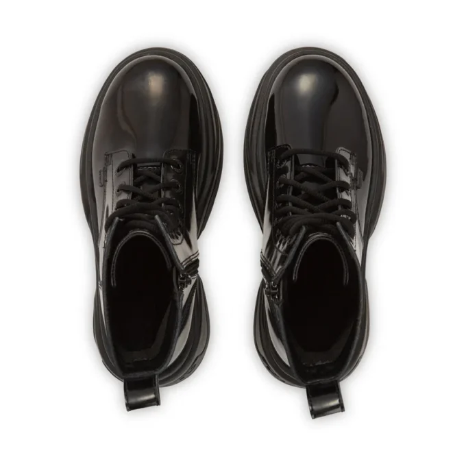 Kade Stiefel für Erwachsene, Unisex, Lackleder, Schwarz