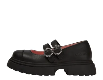 Kenzi MJ-Schuhe für Mädchen, Leder, schwarz
