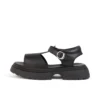 Kenzi-Sandalen für Mädchen aus schwarzem Leder Kenzi-Sandalen für Mädchen aus schwarzem Leder