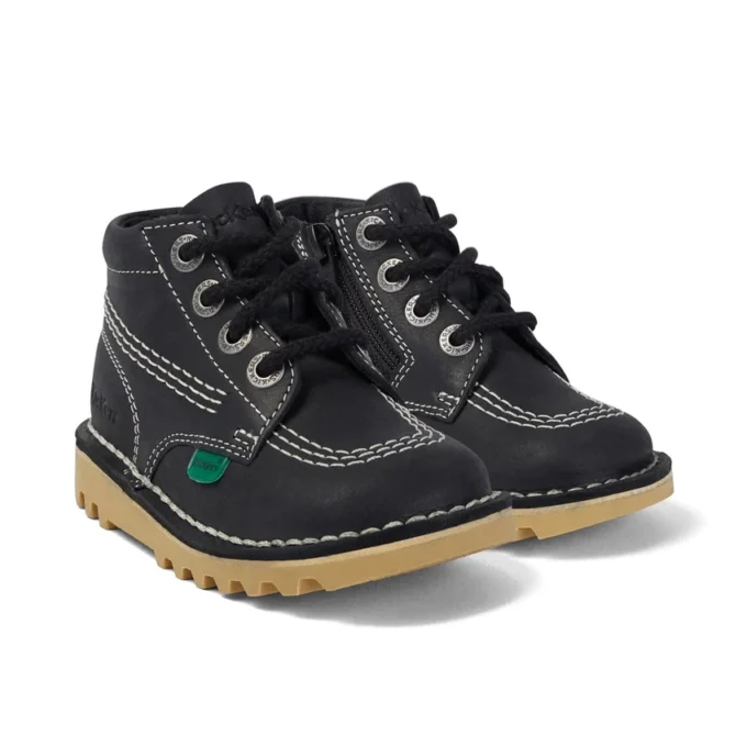 Kick Hi Hi Zip Leder für Kleinkinder, Unisex, Schwarz/Weiß Kick Hi Hi Zip Leder für Kleinkinder, Unisex, Schwarz/Weiß
