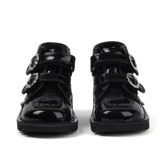 Kick Hi Meadow Lacklederstiefel für Mädchen, schwarz