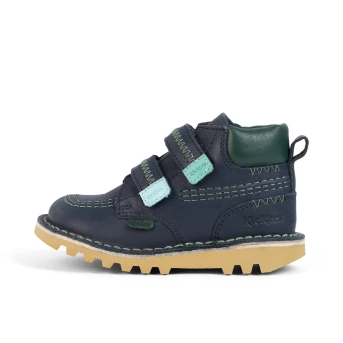 Kick Hi Roll ZigZag Stiefel für kleine Jungen aus Leder, marineblau Kick Hi Roll ZigZag Stiefel für kleine Jungen aus Leder, marineblau