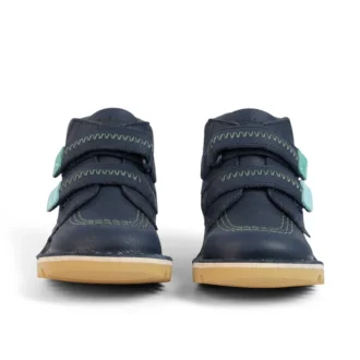 Kick Hi Roll ZigZag Stiefel für kleine Jungen aus Leder, marineblau