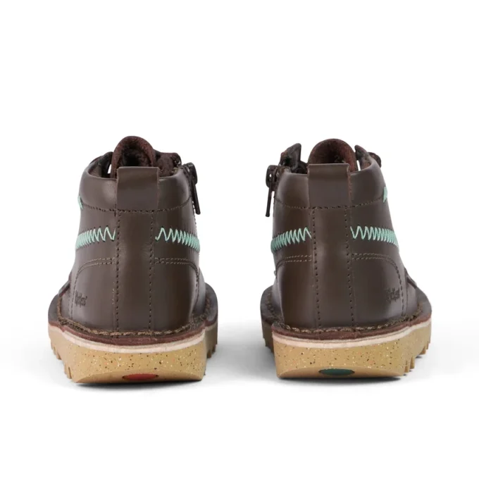 Kick Hi ZigZag Stiefel für Jungen, Leder, braun Kick Hi ZigZag Stiefel für Jungen, Leder, braun