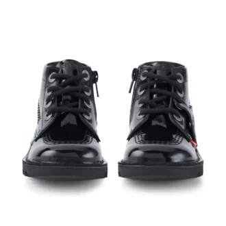 Kick Hi Zip für Kleinkinder, Unisex, Lackleder, Schwarz