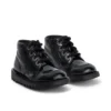 Kick Hi Zip für Mädchen im Kleinkindalter aus Lederimitat und Lackleder, schwarz Kick Hi Zip für Mädchen im Kleinkindalter aus Lederimitat und Lackleder, schwarz