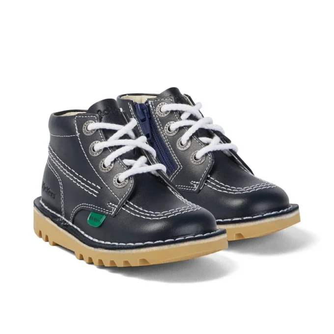 Kick Hi Zip Leder für Kleinkinder, Unisex, Marineblau Kick Hi Zip Leder für Kleinkinder, Unisex, Marineblau