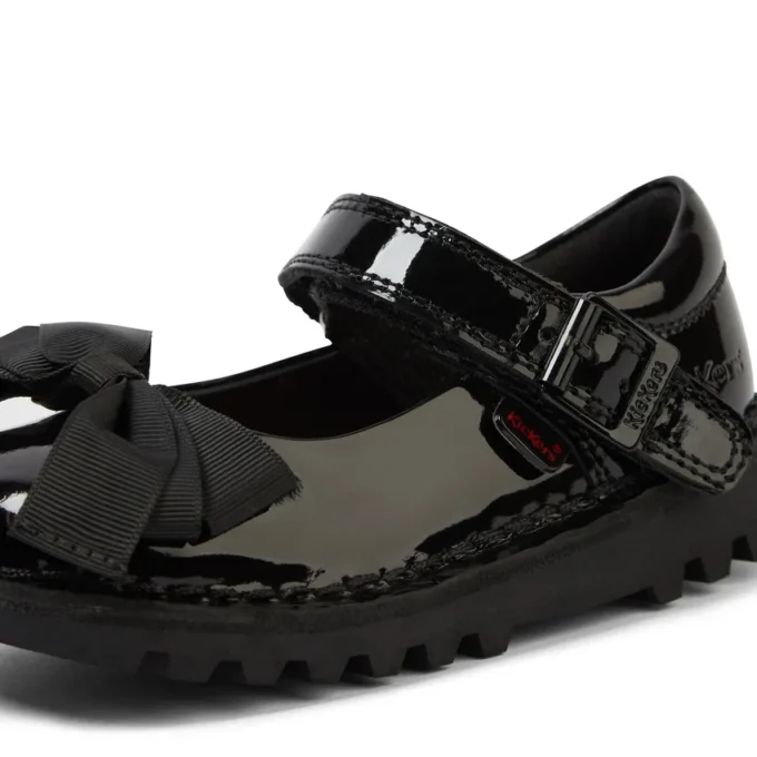 Kick Mj Bow für Mädchen im Kleinkindalter, Lackleder, schwarz Kick Mj Bow für Mädchen im Kleinkindalter, Lackleder, schwarz