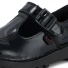 Kick T-Bar für Kleinkinder, Mädchen, Velours-Lackleder, schwarz Kick T-Bar für Kleinkinder, Mädchen, Velours-Lackleder, schwarz