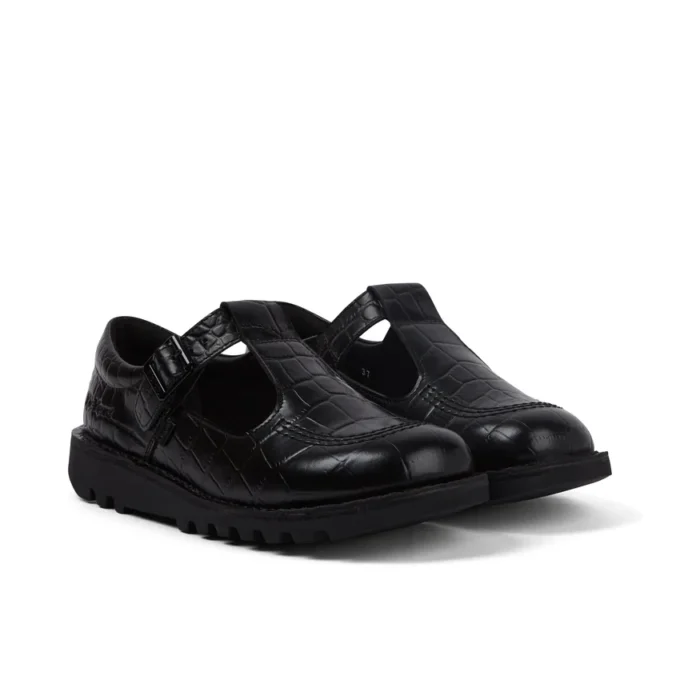 Kick Tbar Croc Leder Schwarz für Damen Kick Tbar Croc Leder Schwarz für Damen