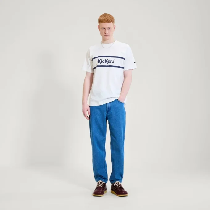 Kickers Classic Kurzarm-T-Shirt für Herren, Weiß Kickers Classic Kurzarm-T-Shirt für Herren, Weiß
