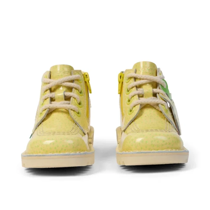 Kickers Kick Hi Fruit Lackleder für Kleinkinder, gelb Kickers Kick Hi Fruit Lackleder für Kleinkinder, gelb
