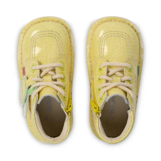 Kickers Kick Hi Fruit Lackleder für Kleinkinder, gelb Kickers Kick Hi Fruit Lackleder für Kleinkinder, gelb