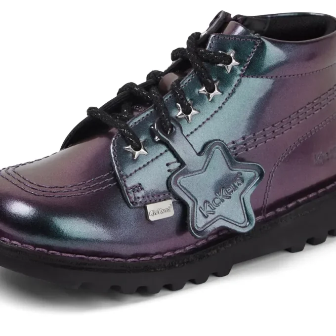 Kickers Kick Hi Galactic für Mädchen, Lackleder, lila