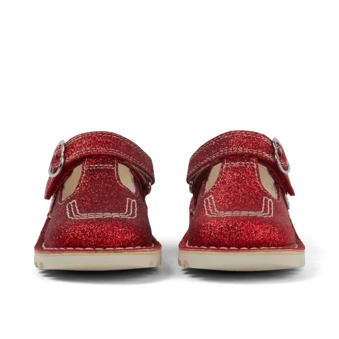 Kickers Unisex Kick T-Bar Glitzer-Schuhe für Kleinkinder, rot Kickers Unisex Kick T-Bar Glitzer-Schuhe für Kleinkinder, rot