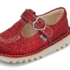 Kickers Unisex Kick T-Bar Glitzer-Schuhe für Kleinkinder, rot Kickers Unisex Kick T-Bar Glitzer-Schuhe für Kleinkinder, rot