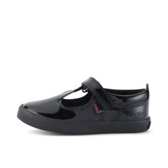 Kleinkind-Mädchen Kariko T-Strap Lackleder Schwarz
