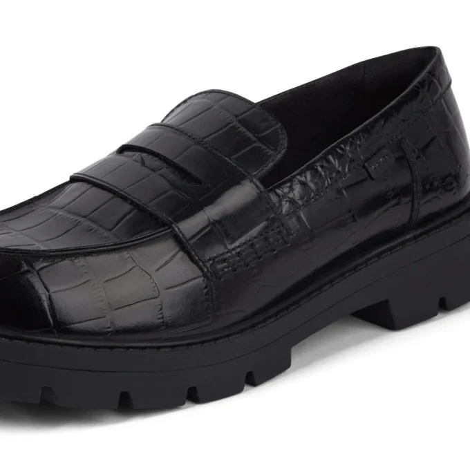 Kori Loafer Croc Leder Schwarz für Damen Kori Loafer Croc Leder Schwarz für Damen