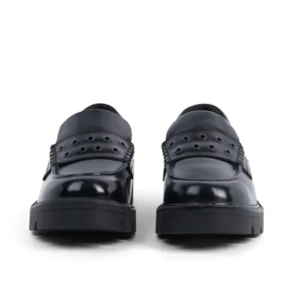 Kori Loafer für Damen, Leder, schwarz, mit Nieten