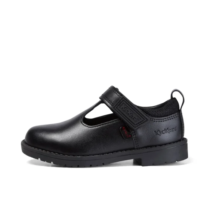 Lachly T-Bar Leder Schwarz für kleine Mädchen Lachly T-Bar Leder Schwarz für kleine Mädchen
