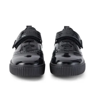 Tovni Brogue-Schuh für Mädchen aus schwarzem Lackleder