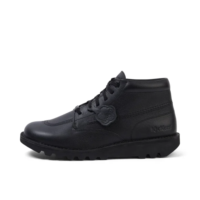 Unisex-Kick-Stiefel für Erwachsene aus Tumbled-Leder, schwarz Unisex-Kick-Stiefel für Erwachsene aus Tumbled-Leder, schwarz