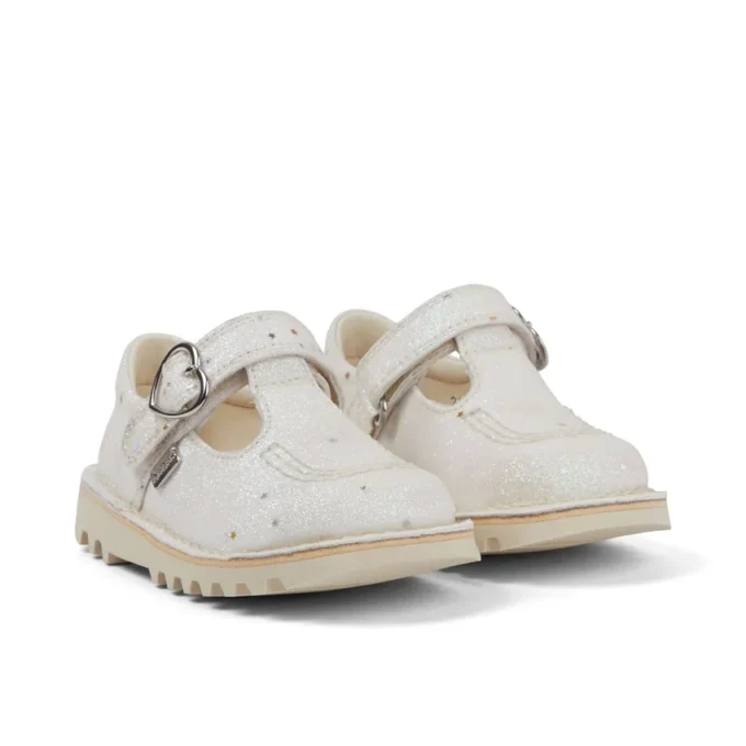 Unisex-Kick T-Bar-Glitzerschuhe für Kleinkinder, weiß Unisex-Kick T-Bar-Glitzerschuhe für Kleinkinder, weiß