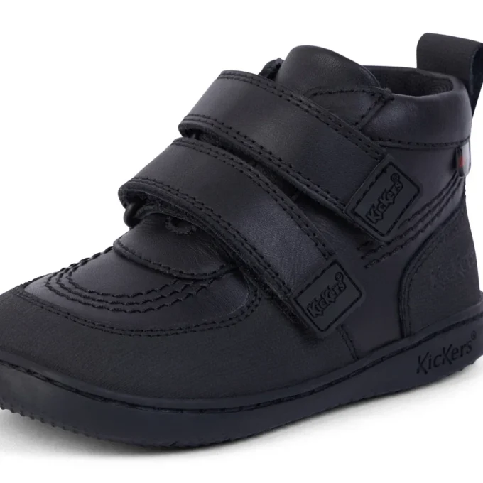Unisex-Kinderstiefel Playflex Hi Vel Leder Schwarz Unisex-Kinderstiefel Playflex Hi Vel Leder Schwarz