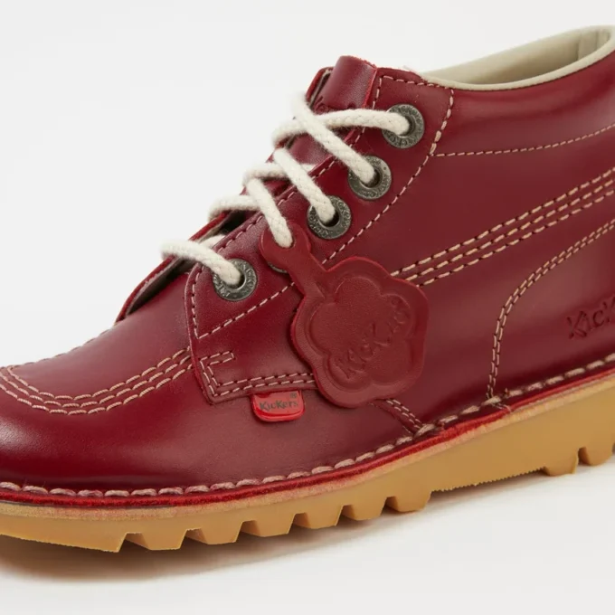 Unisex-Leder-Fleurette Rot