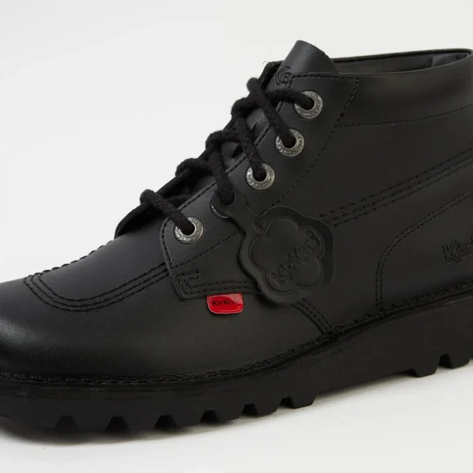 Unisex-Leder-Fleurette Schwarz