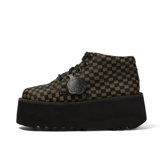 Unisex-Stiefel für Erwachsene Kick Hi Platform Leder Schwarz/Khaki Unisex-Stiefel für Erwachsene Kick Hi Platform Leder Schwarz/Khaki
